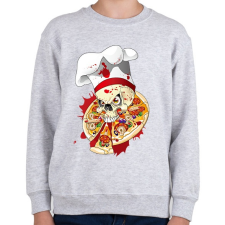 PRINTFASHION Pizza Koponya Szakács - Gyerek pulóver - Sport szürke gyerek pulóver, kardigán