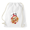 PRINTFASHION Pizza Koponya Szakács - Sportzsák, Tornazsák - Fehér