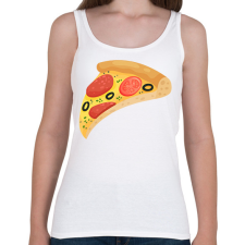 PRINTFASHION Pizza  - Női atléta - Fehér női trikó