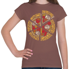 PRINTFASHION Pizza - Női póló - Mogyoróbarna női póló