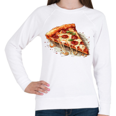 PRINTFASHION Pizza - Női pulóver - Fehér