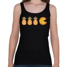 PRINTFASHION Pizza pacman - Női atléta - Fekete női trikó