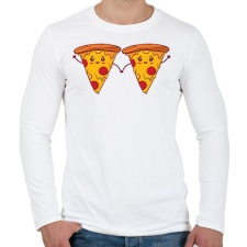 PRINTFASHION Pizza pár - Férfi hosszú ujjú póló - Fehér férfi póló