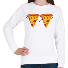 PRINTFASHION Pizza pár - Női pulóver - Fehér női pulóver, kardigán
