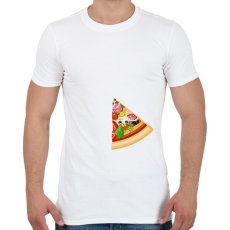 PRINTFASHION Pizza son - Férfi póló - Fehér