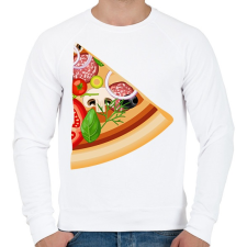 PRINTFASHION Pizza son - Férfi pulóver - Fehér férfi pulóver, kardigán