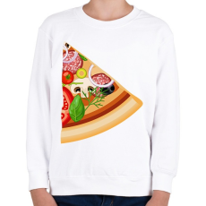 PRINTFASHION Pizza son - Gyerek pulóver - Fehér
