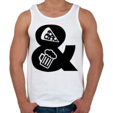 PRINTFASHION Pizza & Sör - Férfi atléta - Fehér atléta, trikó