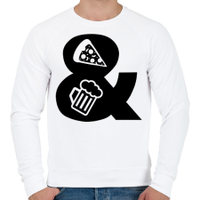 PRINTFASHION Pizza & Sör - Férfi pulóver - Fehér férfi pulóver, kardigán