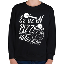 PRINTFASHION Pizza sütős pólóm - Gyerek pulóver - Fekete gyerek pulóver, kardigán