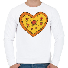 PRINTFASHION Pizza szív - Férfi pulóver - Fehér férfi pulóver, kardigán