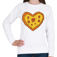 PRINTFASHION Pizza szív - Női pulóver - Fehér