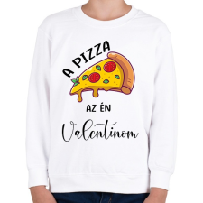 PRINTFASHION Pizza Valentin nap - Gyerek pulóver - Fehér gyerek pulóver, kardigán