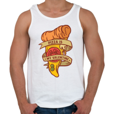 PRINTFASHION Pizza valentin napra - Férfi atléta - Fehér atléta, trikó