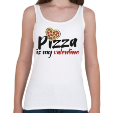 PRINTFASHION Pizza valentine - Női atléta - Fehér női trikó