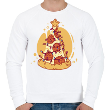 PRINTFASHION Pizzás karácsonyfa - Férfi pulóver - Fehér férfi pulóver, kardigán