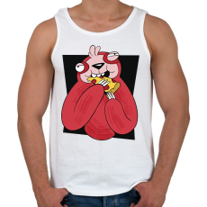 PRINTFASHION Pizzás lajhár - Férfi atléta - Fehér