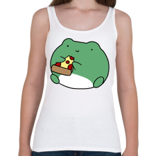 PRINTFASHION Pizzát evő béka - Női atléta - Fehér női trikó