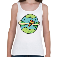 PRINTFASHION Pizzearth! - Női atléta - Fehér női trikó