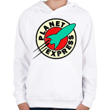 PRINTFASHION Planet express - Gyerek kapucnis pulóver - Fehér gyerek pulóver, kardigán