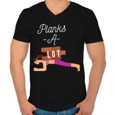 PRINTFASHION Planks A-Lot - Férfi V-nyakú póló - Fekete férfi póló