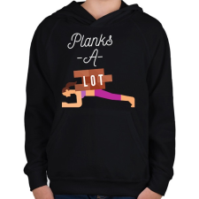 PRINTFASHION Planks A-Lot - Gyerek kapucnis pulóver - Fekete gyerek pulóver, kardigán