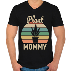 PRINTFASHION Plant Mommy - Férfi V-nyakú póló - Fekete