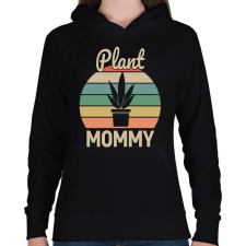 PRINTFASHION Plant Mommy - Női kapucnis pulóver - Fekete női pulóver, kardigán