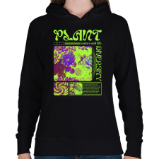 PRINTFASHION Plant - Streetwear - Női kapucnis pulóver - Fekete női pulóver, kardigán