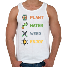 PRINTFASHION Plant, water, weed, enjoy - Férfi atléta - Fehér
