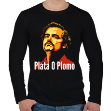 PRINTFASHION Plata O Plomo - Férfi hosszú ujjú póló - Fekete