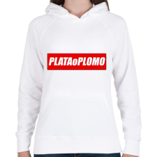 PRINTFASHION Plata o Plomo - Női kapucnis pulóver - Fehér női pulóver, kardigán