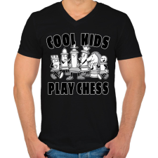 PRINTFASHION Play Chess - Sakk - Férfi V-nyakú póló - Fekete férfi póló
