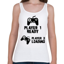 PRINTFASHION Player 1, Player 2 - Kismama - Női atléta - Fehér női trikó