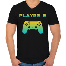 PRINTFASHION PLAYER 2 - Férfi V-nyakú póló - Fekete férfi póló