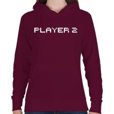 PRINTFASHION PLAYER 2 - Női kapucnis pulóver - Bordó női pulóver, kardigán