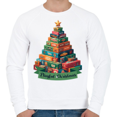 PRINTFASHION Playful Christmas - Férfi pulóver - Fehér