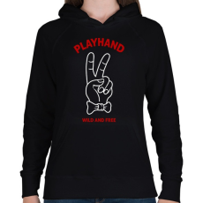 PRINTFASHION Playhand - Női kapucnis pulóver - Fekete