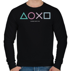 PRINTFASHION Playstation - Férfi pulóver - Fekete