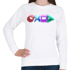 PRINTFASHION Playstation gombok logója - Női pulóver - Fehér