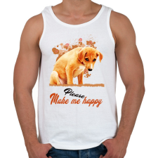 PRINTFASHION please make me happy - Férfi atléta - Fehér atléta, trikó