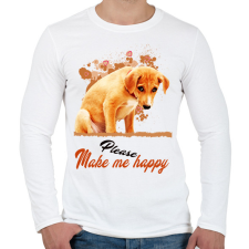 PRINTFASHION please make me happy - Férfi hosszú ujjú póló - Fehér férfi póló