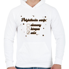 PRINTFASHION Pletykálkodás szintje - Férfi kapucnis pulóver - Fehér férfi pulóver, kardigán