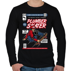 PRINTFASHION Plumber Skater - Férfi hosszú ujjú póló - Fekete