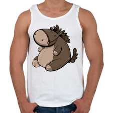 PRINTFASHION Plüss ló - Férfi atléta - Fehér atléta, trikó