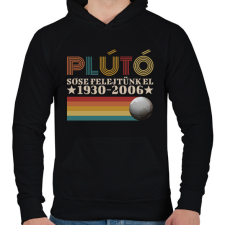 PRINTFASHION Plútó emléke - Férfi kapucnis pulóver - Fekete férfi pulóver, kardigán