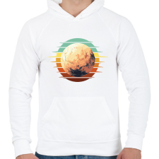 PRINTFASHION Plutó - Férfi kapucnis pulóver - Fehér férfi pulóver, kardigán