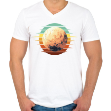 PRINTFASHION Plutó - Férfi V-nyakú póló - Fehér férfi póló