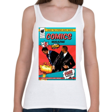 PRINTFASHION Pofonosztó comics - Női atléta - Fehér