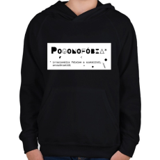 PRINTFASHION Pogonofóbia - Gyerek kapucnis pulóver - Fekete